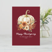 bon thanksgiving de script élégant carte florale (Debout devant)