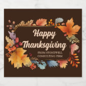 Bon thanksgiving Feuille Champagne Étiquette (Étiquettes simples)