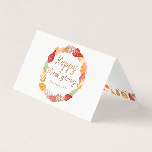 Bon thanksgiving Feuilles d'automne (Front)