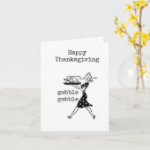 Bon thanksgiving, Gobble, Bobble, Drôle, Carte (Fleur jaune)