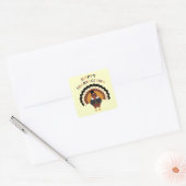 Bon thanksgiving mignon tom carré de dinde sticker (Enveloppe)