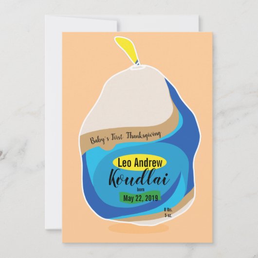 Bon thanksgiving Nouvelle carte Baby Turkey (Devant)