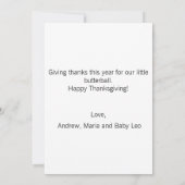 Bon thanksgiving Nouvelle carte Baby Turkey (Dos)