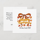 Bon thanksgiving plié Carte de Vacances, Merci (Devant / Derrière)