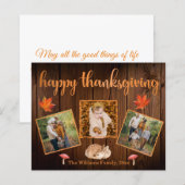 bon thanksgiving rustique 3 photos carte collage (Devant / Derrière)