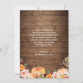 Bon thanksgiving Rustique Automne Floral Carte pho (Dos)