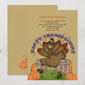 Bon thanksgiving Turquie Invitation (Devant / Derrière)