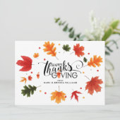 Bon thanksgiving typographie Cadre feuille Merci (Debout devant)