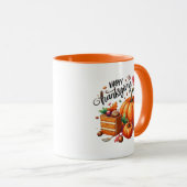 Bon thanksgiving Wordart Citrouille Mug (Devant droit)