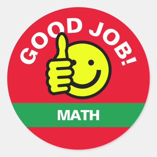 "Bon Travail" Pouce vers le haut Smiley Sticker (Devant)