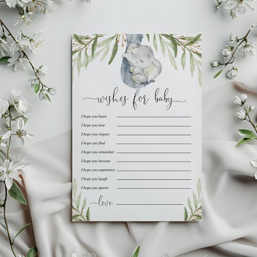 Bon voeux pour la carte d'éléphant neutre pour le 