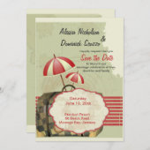 Bon Voyage Aankondiging van de Bewaar-de-datum (Voorkant / Achterkant)