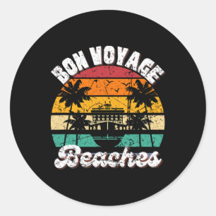 Bon Voyage Beaches Cruiseschip Graphic voor Cruise Ronde Sticker