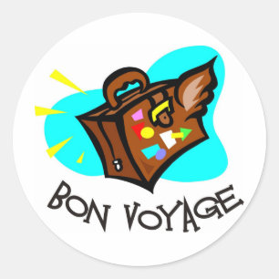 Bon Voyage, een goede reis! Gewenste koffer Ronde Sticker