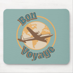 Bon Voyage Laten we de wereld ontwerpen Muismat