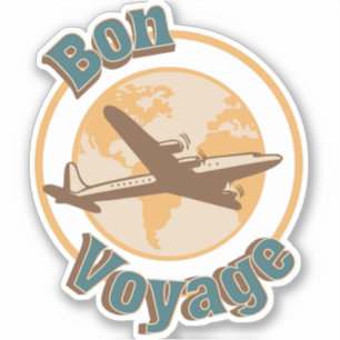 Bon Voyage Laten we de wereld ontwerpen Sticker
