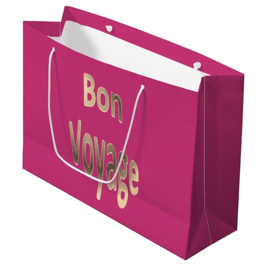Bon Voyage op donker Roos Groot Cadeauzakje (Voorkant Gekanteld)