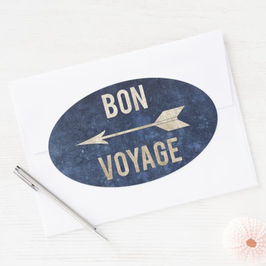 Bon Voyage Ovale Sticker (Envelop)