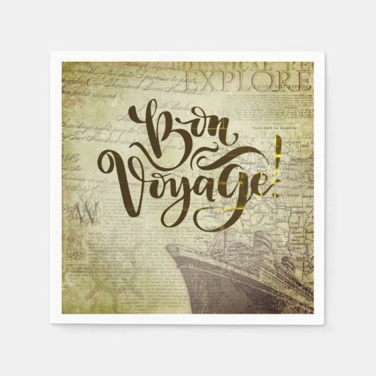 Bon Voyage Paper Party servetten (Voorkant)