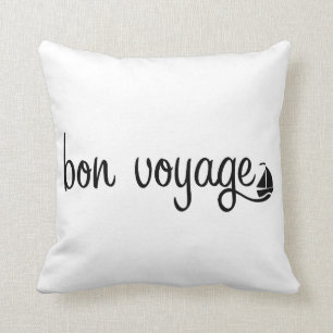 BON VOYAGE past achtergrondkleur aan Kussen