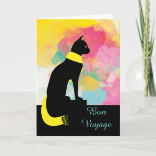 Bon Voyage Purrfect Excursion Black Cat Kaart