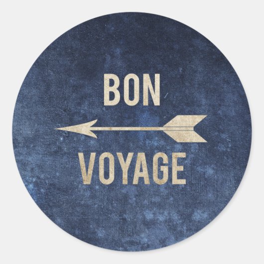 Bon Voyage Ronde Sticker (Voorkant)