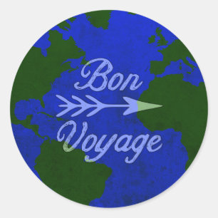 Bon Voyage Ronde Sticker