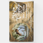Bon Voyage Rustic Map - persoonlijke foto banner (Verticaal)