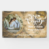 Bon Voyage Rustic Map - persoonlijke foto banner (Horizontaal)