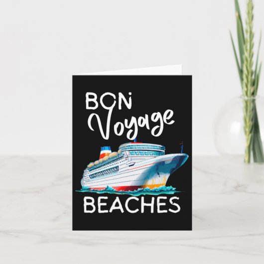 Bon Voyage Stranden Grafisch Cruiseschip Grafisch Kaart (Voorkant)