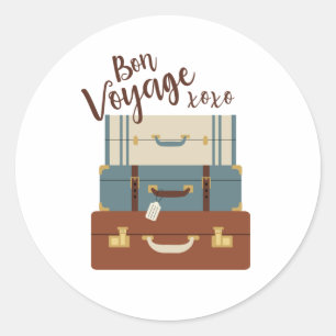 Bon Voyage XOXO Ronde Sticker
