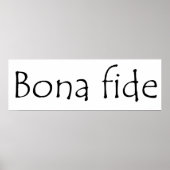 Bona fide poster (Voorkant)