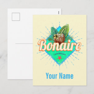 Bonaire Caraïbisch retro vakantie eiland Feestdagenkaart