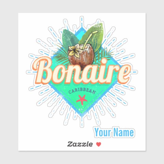 Bonaire Caraïbisch retro vakantie  eiland Sticker (Vel)