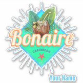 Bonaire Caraïbisch retro vakantie  eiland Sticker (Voorkant)