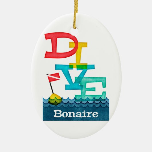 Bonaire Dive - Colorful Scuba Keramisch Ornament (Voorkant)
