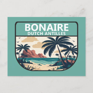 Bonaire Dutch Antilles Retro Emblem Briefkaart