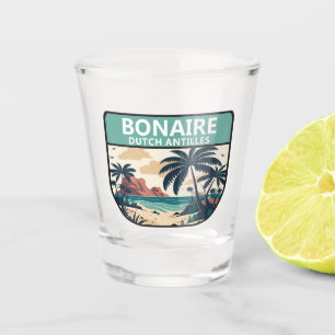 Bonaire Dutch Antilles Retro Emblem Shot Glas