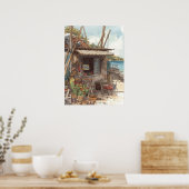 Bonaire fish shack poster (Keuken)