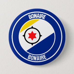 Bonaire Round Emblem Ronde Button 7,6 Cm