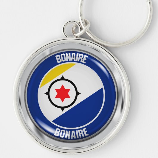 Bonaire Round Emblem Sleutelhanger (Voorkant)