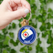 Bonaire Round Emblem Sleutelhanger (Hand)