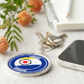 Bonaire Round Emblem Sleutelhanger (Zijkant)