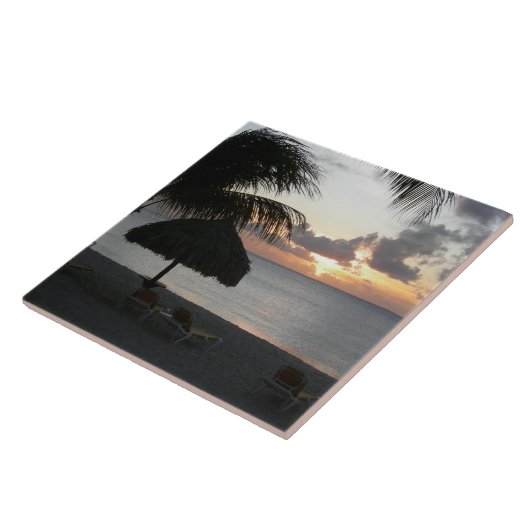 Bonaire Sunset Ceramic Tile Tegeltje (Zijkant)