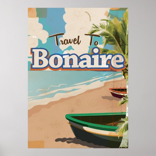 Bonaire vintage poster art. (Voorkant)