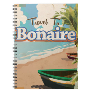 Bonaire vintage poster art. notitieboek