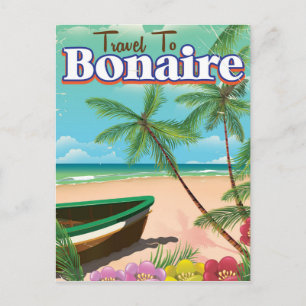 Bonaire vintage reisposter kunst. briefkaart