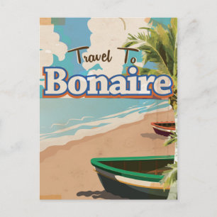 Bonaire vintage reisposter kunst. briefkaart