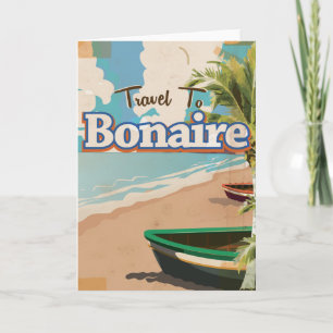 Bonaire vintage reisposter kunst. feestdagen kaart