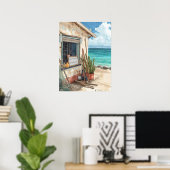 Bonaire vis hut poster (Thuiskantoor)